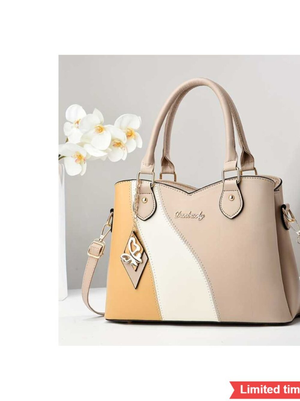 Color Matching Womens Purse with Synthetic Leather, Large Capacity Zipper